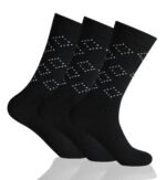 12 Pack Men’s Dotted Triangle Suit Socks - Black