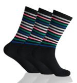 3 Pack Classic Stripe Suit Socks - Black