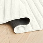 Premium Ribbed Soft Living Room Rug - Cream - Image 4