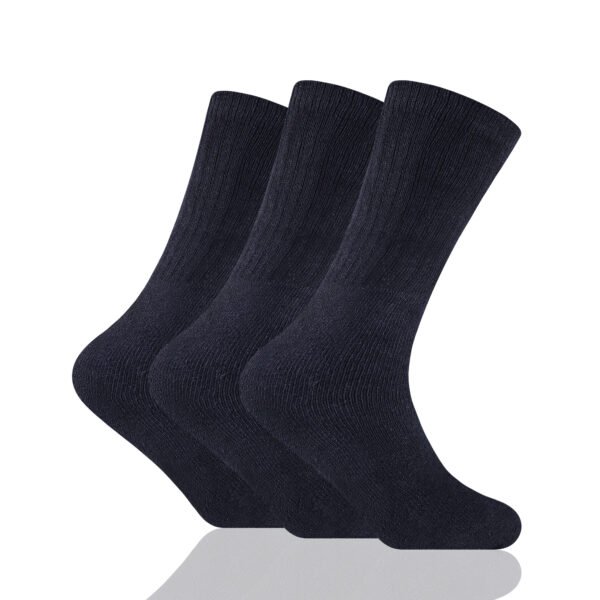 3 Pack Premium Plain Sports Socks - Black