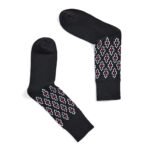 12 Pack Men’s Loose Fit Stripe Socks - Black