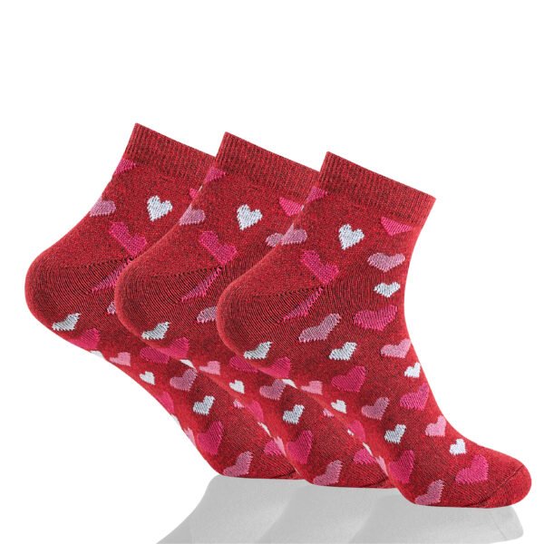 12 Pack Ladies Soft Heart Pattern Socks - Multi