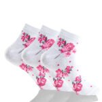 12 Pack Ladies Pretty Rose Print Socks - Multi