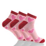 12 Pack Ladies Soft Heart Pattern Socks - Multi
