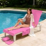 Luxury Quick Dry Beach Chair Cover - Pink