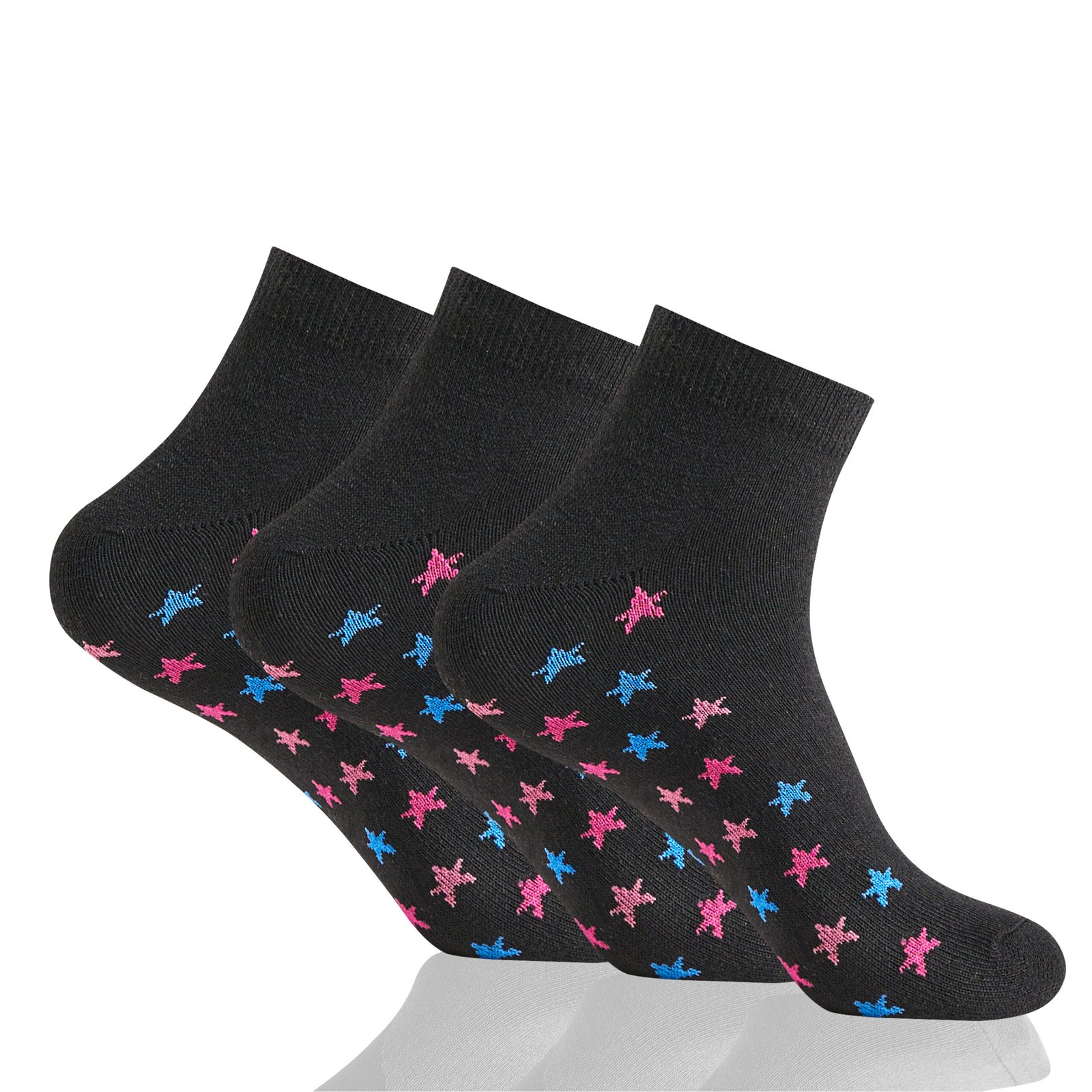 3 (6) 12 Pack Ladies Cotton Rich Daily Socks - Multi