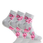 12 Pack Ladies Pretty Rose Print Socks - Multi
