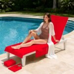 Luxury Quick Dry Beach Chair Cover - Red