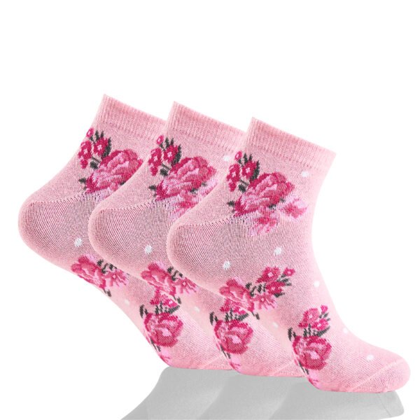 12 Pack Ladies Pretty Rose Print Socks - Multi