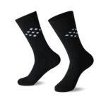12 Pack Men’s Dotted Triangle Suit Socks - Black