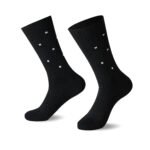 12 Pack Men’s Linear Dot Suit Socks - Black