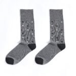 12 Pack Men’s Dotted Stripe Soft Socks - Black/Grey