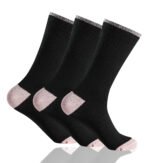 12 Pack Ladies Contrast Heel Toe Socks - Black