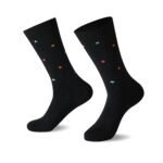 12 Pack Men’s Dotted Pattern Suit Socks - Black