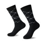 12 Pack Men’s Linear Dot Suit Socks - Black