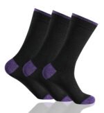 12 Pack Ladies Contrast Heel Toe Socks - Black