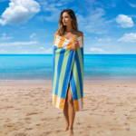 Luxury Bold Stripe Beach Towel - blue