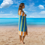 Luxury Bold Stripe Beach Towel - blue