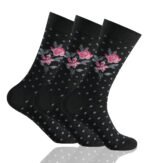 12 Pack Ladies Dot Print Cotton Socks - Black