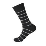 12 Pack Men’s Dotted Stripe Soft Socks - Black/Grey