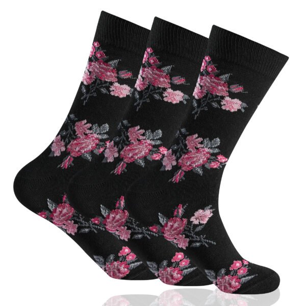 12 Pack Ladies Dot Print Cotton Socks - Black