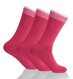 3 Pack Ladies Smart Stripe Cotton Socks - Multi