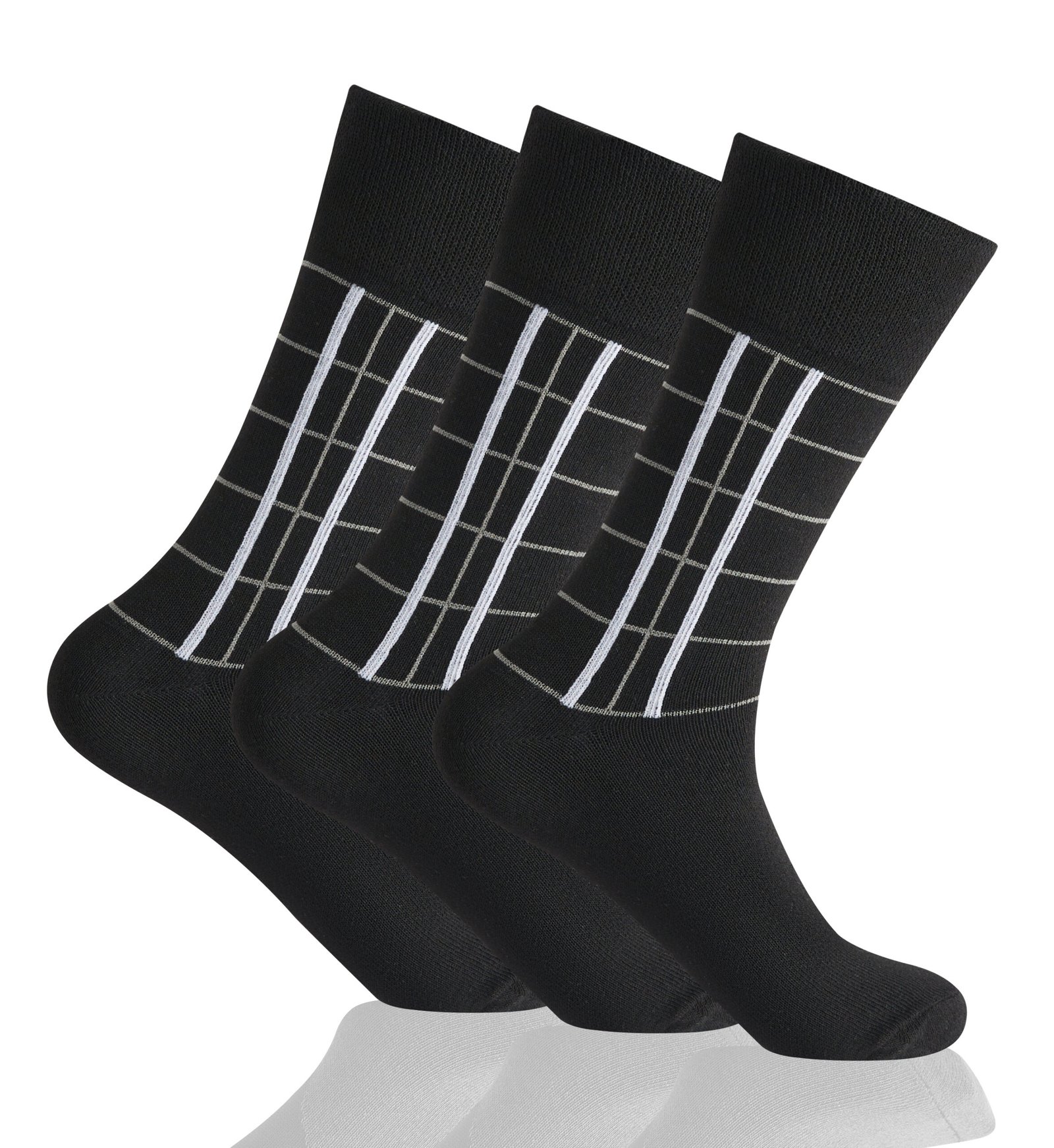 5M5A2104 12 Pack Men’s Geometric Comfort Socks - Black