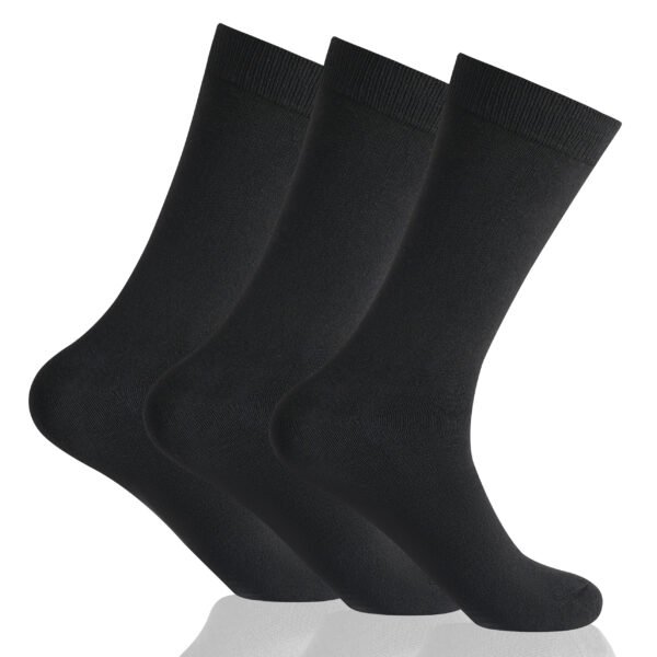 3 Pack Men’s Comfort Fit Cotton Socks - Black