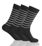 12 Pack Ladies Soft Geometric Socks - Black/White