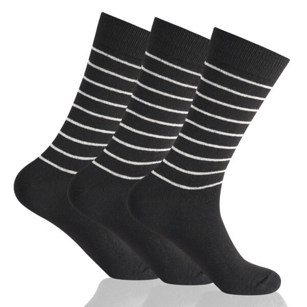 12 Pack Ladies Soft Geometric Socks - Black/White