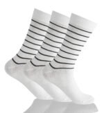 12 Pack Ladies Soft Geometric Socks - Black/White