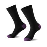 12 Pack Men’s Soft Cotton Heel Toe Socks - Black