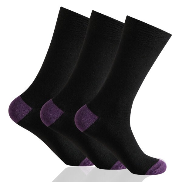 12 Pack Men’s Soft Cotton Heel Toe Socks - Black