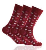 12 Pack Men’s Soft Cotton Heart Design Socks - Multi
