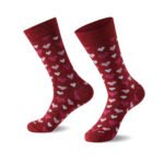 12 Pack Men’s Soft Cotton Heart Design Socks - Multi