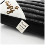 Plush Ribbed Pet Bed for Dogs & Cats - Black - Image 2