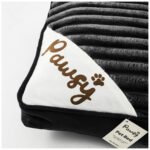 Plush Ribbed Pet Bed for Dogs & Cats - Black - Image 3