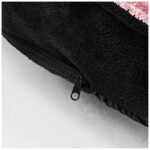 Plush Ribbed Pet Bed for Dogs & Cats - Pink - Image 6