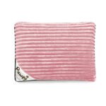 Plush Ribbed Pet Bed for Dogs & Cats - Pink - Image 7