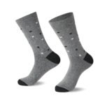 12 Pack Men’s Dotted Stripe Soft Socks - Black/Grey