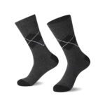 12 Pack Men’s Patterned Comfort Socks - Black/Grey