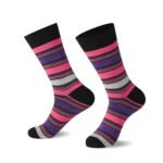 12 Pack Ladies Radiant Stripe Cotton Socks - Multi