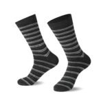 12 Pack Men’s Stripe Soft Socks - Black/Grey - Image 6