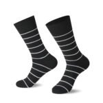 12 Pack Men’s Dotted Stripe Soft Socks - Black/Grey