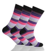 12 Pack Ladies Radiant Stripe Cotton Socks - Multi