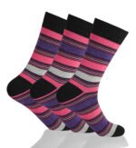 12 Pack Ladies Radiant Stripe Cotton Socks - Multi