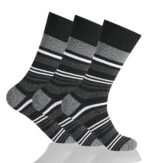 12 Pack Men's Striped Easy Grip Socks - Multi