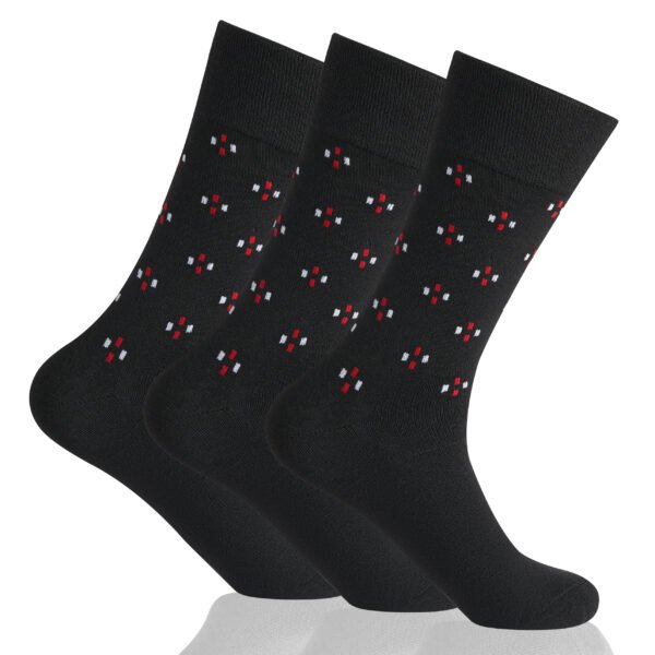 12 Pack Men’s Loose Fit Stripe Socks - Black