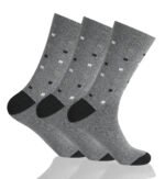 12 Pack Men’s Dotted Stripe Soft Socks - Black/Grey
