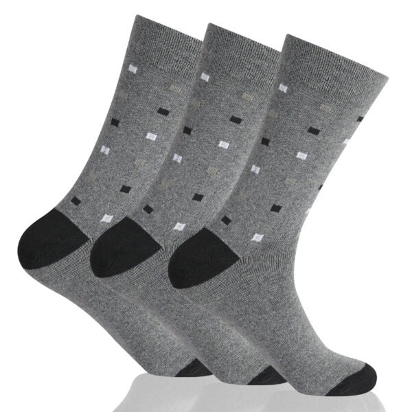 12 Pack Men’s Dotted Stripe Soft Socks - Black/Grey